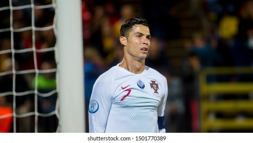 VILNIUS, LITHUANIA - September 10th 2019: Cristiano Ronaldo During A UEFA Euro 2020 Qualifier Between Lithuania And Portugal At LFF Arena.