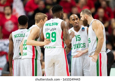 Vilnius/Lithuania January 8, 2020 Unics Kazan Team During 7DAYS EuroCup  Game Rytas Vilnius Vs Unics Kazan At Siemens Sports Arena.