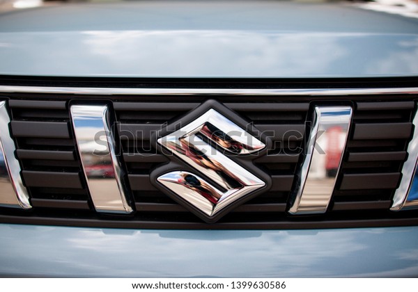 Vilnius/Lithuania May 10. 2019 Suzuki Motor corporation\
logo. Suzuki is a Japanese multinational corporation and produces\
automobiles and motorcycles.\
