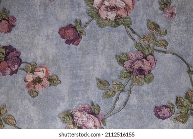 vinatge tapestry background texture with floral ornament