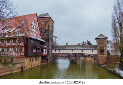 Vine House On River Pegnitz Nuremberg Winter 