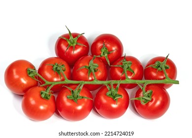 Vine Tomatoes Isolated Against White Background