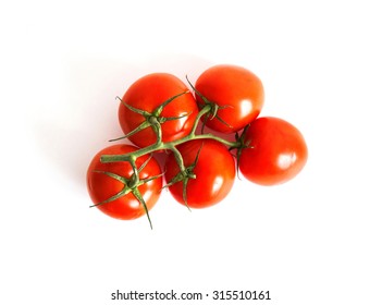 Vine Tomatoes Isolated Top View