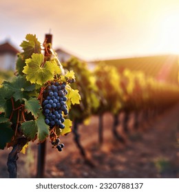 Vineyards with blurred sunset backgroun - Powered by Shutterstock