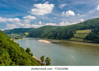 Vineyards At Rhine Valley (Rhine Gorge) In Germany