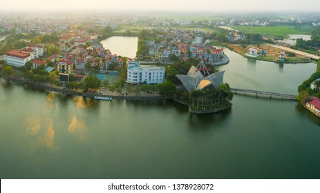 Vinh Phuc, Viet NAm On April 22, 2019:
A Small Corner Of Vinh Yen City In Vinh Phuc Province Seen From Above.