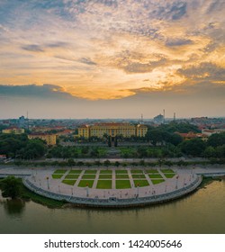 Vinh Phuc, Vietnam June 13, 2019: A Sunset In The Center Of The City Of Vinh Yen, Vinh Phuc.