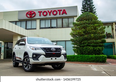 Vinhphuc, Vietnam - May 29, 2019: Toyota Fortuner TRD 2019 car, taken within a test drive in Toyota Vietnam factory. Toyota Motor is a Japanese automotive manufacturer headquartered Aichi, Japan.