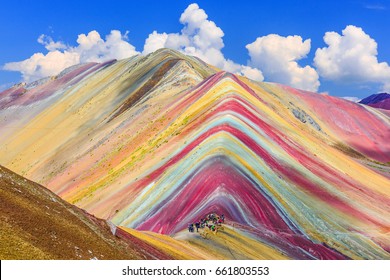 Vinicunca, Cusco Region, Peru. Montana de Siete Colores, or Rainbow Mountain.