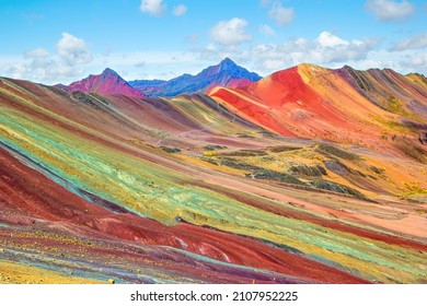 Vinicunca or Winikunka. Also called Montana de Siete Colores. Mountain in the Andes of Peru. - Shutterstock ID 2107952225