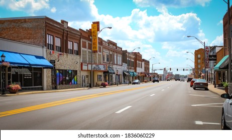 Vinita, Oklahoma / United States - September 6 2020: the downtown strip on Route 66