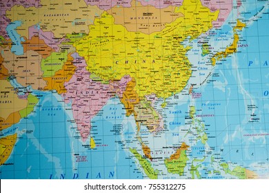 Vinnitsa, Ukraine - January 18 , 2017:  Map of Asia background - Shutterstock ID 755312275