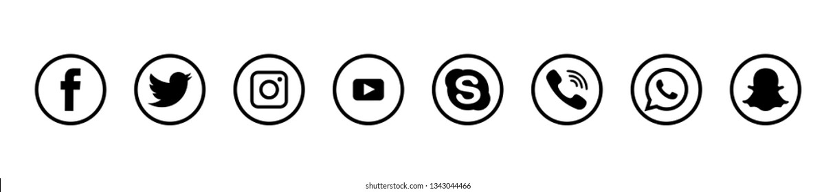 Black White Facebook Instagram Icons Images Stock Photos Vectors Shutterstock