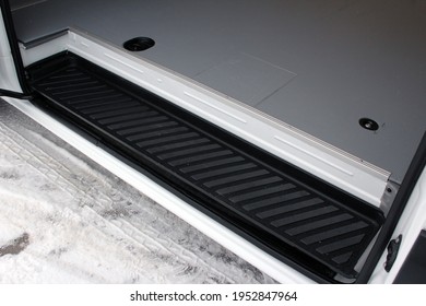 Vinnytsia, Ukraine; December 18, 2020. Mercedes-Benz Sprinter Sliding Door Step. Mercedes Sprinter Side Door Step. Editorial Photo.