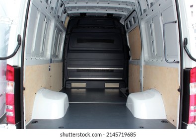 Vinnytsia, Ukraine; February 06, 2022. Mercedes Sprinter Cargo Van 516 Open Trunk. Mercedes Sprinter Trunk. Editorial Photo.