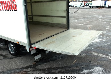 Vinnytsia, Ukraine; January 12, 2022. Mercedes Sprinter Luton Box Van Open Trunk. Mercedes Sprinter Box Trunk. Editorial Photo.