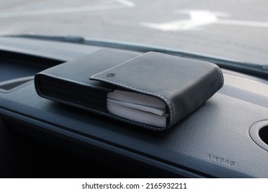 Vinnytsia, Ukraine; June 8, 2022. Volkswagen Document Holder Folder Wallet Service Book. Owners Manual Handbook. Volkswagen Service Book. Car Service. History Service Book.