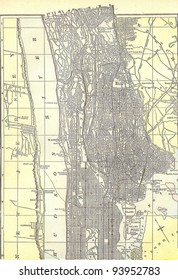 Vintage 1891 Map Of The Bronx; Out Of Copyright From Old Atlas Of The World