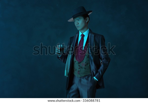 Vintage 1940 Asian Gangster Fashion Man Stock Photo Edit Now 336088781