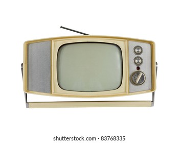 Vintage 1960's Portable Television With Handle Stand