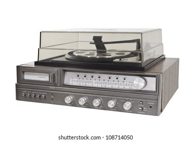 Vintage 1970s 8 Track Record Player Stereo With Clipping Path.