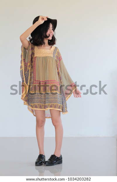 Vintage 70s Bohemian Fashion Beauty Portrait Stock Photo Edit Now