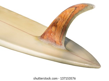 Vintage 70's Surfboard Fin Isolated On White