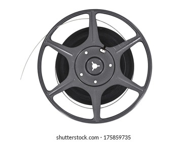 Vintage 8 mm home movie reel isolated with clipping path.