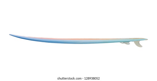 Vintage 80's Surfboard Isolated On White