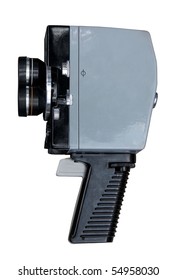 Vintage 8mm movie camera. Clipping path included.