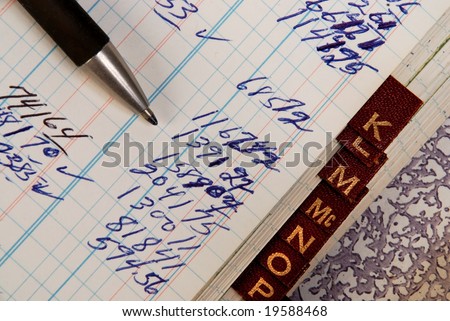 vintage accounting ledger alphabetical