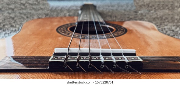 Vintage Acoustic Guitar Laying Down 