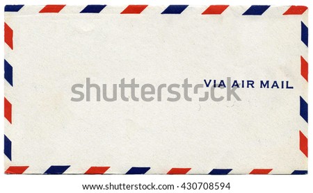 Vintage air mail envelope with text