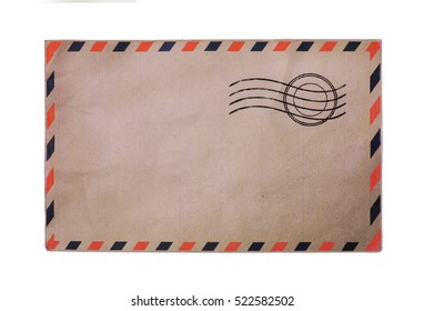 Vintage airmail envelope isolated on white background