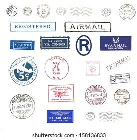 Vintage airmail stamps