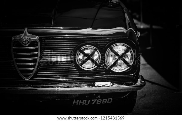 Vintage Alfa Romeo
racing car headlights.