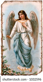 Vintage Angel Illustration Tree Branch Framing Stock Photo 1032596 ...