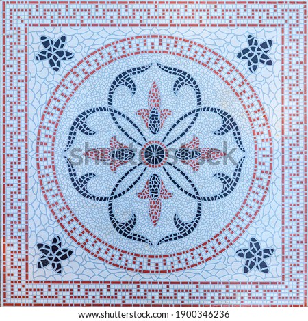 Vintage antique ceramic tile pattern texture and seamless background