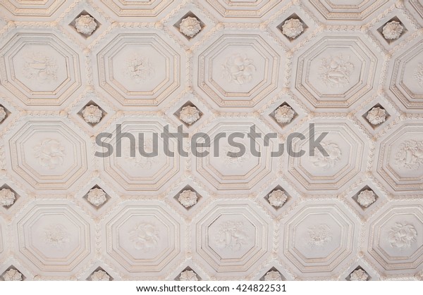Vintage Architectural Texture Ceiling Classic Style Stock Photo