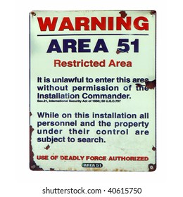 Vintage Area 51 Warning Sign Isolated Stock Photo 40615750 | Shutterstock