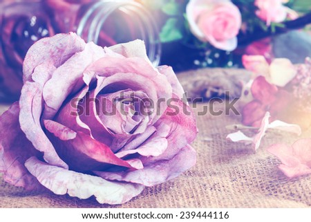 vintage of artificial flowers