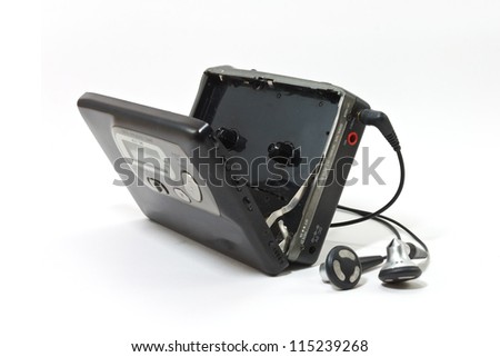 Vintage audiotape walkman