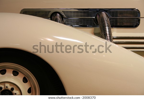 vintage auto fender and hood
detail
