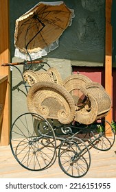 Vintage Baby Carriage At The Antique Market