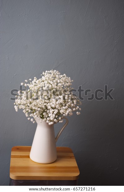 Vintage Babys Breath Flowers Babybreath Vase Stock Photo Edit Now