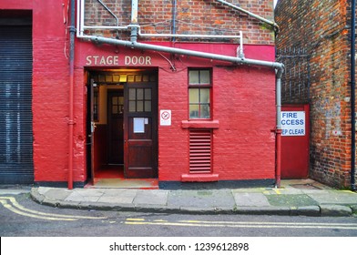 Vintage Back Door To The Stage With The Inscription 