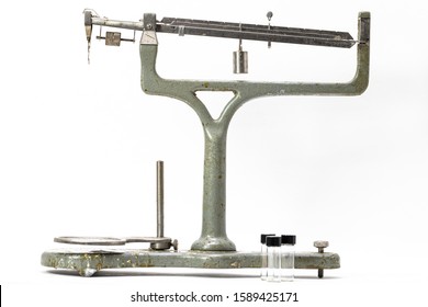 Vintage Balance Beam Scale On White Background