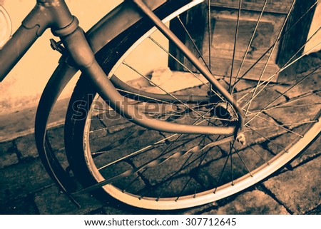 Vintage bicycle detail close up