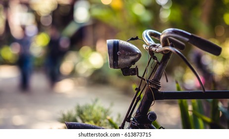 Vintage Bicycle Handlebars, Buzzer And Headlights Lamp. - Powered by Shutterstock