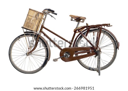 vintage bicycle isolated on a white 